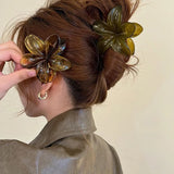 MQTIME  -  Fashion Princess Flower Hair Claw Korean Large Hair Clip Crab Clamp Vintage Women Ponytail Shark Clip Headdress Hair Accessories