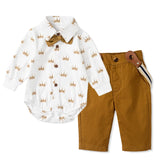 MQTIME  -  Baby Boy Clothes Suit Cotton Boutique Royal Crown Set Infant Toddler Boy Birthday Party Gift Outfit Romper Bow Hat Shoes Clothes