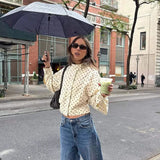MQTIME  -  Korean Thin Loose Polka-dot Cardigan Jacket Spring and Autumn Fashion Street Style Women's Jacket