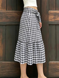 MQTIME  -  Y2k Vintage Plaid Streetwear Low Waist All Match Bow Patchwork Fashion Skirts