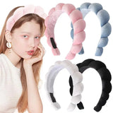 Mqtime Sponge Co Spa Makeup Bubble Terry Cloth Headband Versed Puffy Retro Hair Bands Soft Hairband Headwear