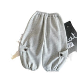  MQTIME  -  Girls Fleece Pant Solid Color Plus Kids Baby Boys Jogger Pant New Winter Casual Elastic Waist Toddler Boys Sport Pant