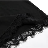 MQTIME  -  Women's Black Bodycon Mini Dress Lace Cutout Neck Long Sleeve Lace Trim Slim Fit Elegant Party Evening Casual Fashion Lady Dress
