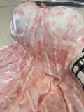MQTIME  -  Korean Style Gentle Printing Slip Dress Female 2024 Summer Pink Sweet High Waist Slim Fit Figure Flatting Puffy Dress Princess