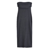  MQTIME  -  Fashion Slip Long Dress For Women Strapless Sleeveless Waist Cinching A-line Robe Summer Elegant Lady Evening Party Dresses