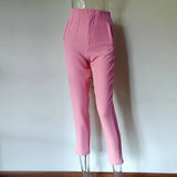MQTIME  -  New Women Casual Pants High Waist Slim-fit Basic Pants Popular Hot Sale Plaid Color Straight Style Daily Trousers