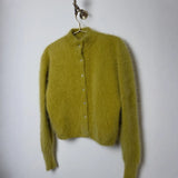 MQTIME  -  Women's Casual Fuzzy Knit Cardigan Sweater Crew Neck Long Sleeve Button Front Cropped Mohair Soft Warm Winter Outerwear