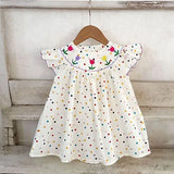 MQTIME  -  New Summer Children Clothes 1-5Yrs Kids Princess Dresses Sleeveless Cotton Lace Splicing Baby Girl Party Dress