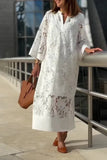  MQTIME  -  European and American cross-border new Amazon independent station casual loose lace V-neck dress cw21379