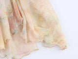 MQTIME  -  Women Ruffled Skirts Elastic High Waist Pleated A-line Long Skirts Chic Printed Summer Fashion Streetwear Female Irregular Skirt