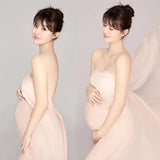 MQTIME  -  White Maternity Photography Props Maxi Maternity Gown Silk Cloth Maternity Dress Elegant Satin Shooting Photo Pregnant Dress Plu