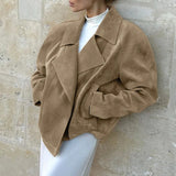 MQTIME  -  Ladd Vintage Suede Autumn/winter Design Sense Blazer with A Loose Collar and A Relaxed Temperament Commuter Jacket