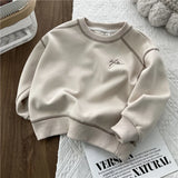MQTIME  -  Spring Solid Sweatshirt New Autumn Fashion Loose Casual Pullover Kids Long Sleeve Cotton Tracksuits Children Clothing 2-8 Years