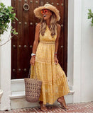 MQTIME  -  Summer New Sexy Deep V-neck Female Vestidos Simple Solid Color Women Sleeveless Chiffon Lace Edge Dress