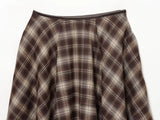 MQTIME  -  Autumn Vintage Plaid Print Long Skirts For Women Chic Zip-up High Waist Ruffles Skirts Winter Fashion Party Female Skirts