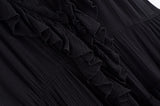 MQTIME  -  Summer New Arrivals Women's Retro Casual French Ruffle Sleeveless V-Neck Cake Skirt Fashion Mini Dress