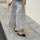 MQTIME  -  New Summer Toddlers Kids Striped Wide Leg Pants Loose Casual Ankle-length Linen Cotton Baby Boys Girls Trousers