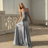  MQTIME  -  2026 Women's Sexy Long Dress Design Evening Dress Tube Top