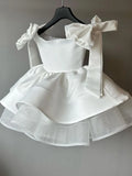MQTIME  -  2025 New Style White Pettiskirt Big Bow Girl Princess Dress