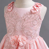 MQTIME  -  Summer New Girl's Sleeveless Sticker Party Princess Dress Birthday Wedding Children's Day School Graduation Evening Dress