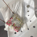 MQTIME  -  New Fresh Style Embroidered Floral Phone Storage National Style Elegant Single Shoulder Crossbody Bag