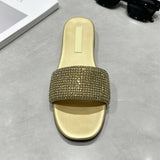 MQTIME  -  Summer New Women's Shoes Exquisite Rhinestone Flat Slippers for Woman Fashion Vacation Casual Shoes Designer Shoe Zapatos Mujer