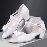 MQTIME  -  Chocolate Gold Classic Dance Shoes Latin Dance Shoe Man Solid Latino Dance Shoes Women Child Adult Suit Soft Heels Dance