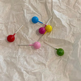 Mqtime 6pcs/Set Colored Beads Stud Earrings Korea Sweet Simple Metal Drop Glaze Fashion Design Earrings for Women Girls Wholesale