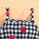 MQTIME  -  2Piece Sets Spring Autumn Infant Girl Clothes Korean Cute Cartoon Plaid Long Sleeve Cotton Tops+Dress Baby Newborn Items B022