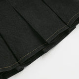 MQTIME  -  American Streetwear Vintage Solid High Waist A-LINE Folds All Match Skirts
