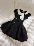 MQTIME  -  Vintage Dresses Slim Sweet Woman Clothes Y2k Kawaii Himekaji Polka Dot Dress Short Skirt Elegant Punk Fairy 2000s Hot Girl Chic