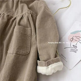 MQTIME  -  Girls Padded Dress Children Autumn Winter Gown Kids Casual Long-sleeved Vestidos 2024 New Toddler Plus Velvet Fashion Clothing