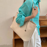 MQTIME  -   Soft Large Capacity Women's Shoulder Bag Fashionable Tote Bag Korean Style PU Material Single Shoulder Bag for Casual Travel