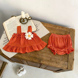 MQTIME  -  Summer New Fashion Versatile Infant and Toddler Girl Baby Sweet Dot Printed Suspended Top+Bottom Wrapped Pants Sleeveless Set