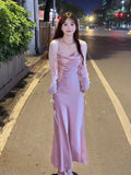 MQTIME  -  Summer Temperament Luxury White Suspender Dress Women Sleeveless Sexy Solid Tassel Slim Fit A Line Vestidos New Fashion