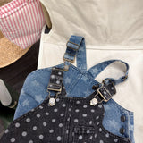  MQTIME  -  New Summer Toddlers Kids Denim Jumpsuits Polka Dot Printed Children Shorts Baby Girls Suspenders Overalls