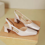 MQTIME  -  New Square Head Red Coarse Heel French Strap Top Sandals for Women in Summer