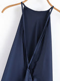  MQTIME  -  Silk Satin Texture Halter Dress Silky Smooth Hanging Neck Sleeveless Loose Backless Women Strap Long Dresses Slimming Vest Robe