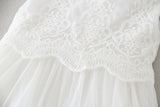 MQTIME  -  White Infant Dress for Baptism Baby Girls Lace Dresses with hat Kids Clothes Christening Birthday Outfits 3-24 Month