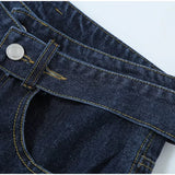 MQTIME  -  Women High Waist Wide Leg Jeans Double‑button Waistband Loose Denim Trousers Fashion Casual Street Daily Fall Outfit
