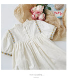 MQTIME  -  Baby Girl Princess Cotton Ruffled Dress Infant Toddler Child Flower Embroidery Vestido Spring Casual Baby Clothes