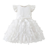 MQTIME  -  Toddler Baby Girls Clothes Elegant Floral Print Tulle Dress Summer Kids Princess Party Birthday Dress Butterfly Solid Mesh Dress
