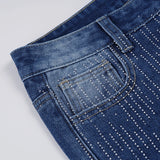  MQTIME  -  Y2K Rhinestone Wide Leg Jeans Women Gradient Washed Baggy Denim Pant Low Waist Sparkly Glitter Flare Trouser Streetwear