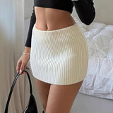  MQTIME  -  Women's Knitted Sweater Spring Summer Short Skirt