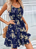 MQTIME  -  Summer Dress Sleeveless Boho Halter Dress A-line Floral Printing Short Dress Beach Sundress Sexy Holiday Vestidos