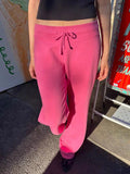 MQTIME  -  Rose Red Straight Sweatpants Women Low Waist Drawstring Long Pants Solid Casual All Match Cotton Sport Trousers Summer New