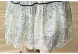 Mqtime 2025 Spring Autumn Maternity A-line Dress Plus Size Shoulderless Pregnant Woman Chiffon Dress Vintage Printing Pregnancy Dresses