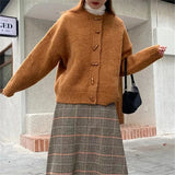MQTIME  -  2025 Corner Button Sweater Cardigan Casual Loose Spring New Models with Knitted Sweater Jacket Women Clothing