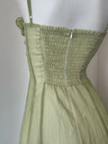 MQTIME  -  Sexy Spaghetti Strap Square Neck Ruffles Design Long Dress Women Matcha Sleeveless A-line Dresses Elegant Evening Party Gowns