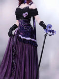 MQTIME  -  Mysterious Nocturne Velvet Elegant Mermaid Dress Elegant Gown Strap Dress Lolita Purple Evening Party Long Dresses